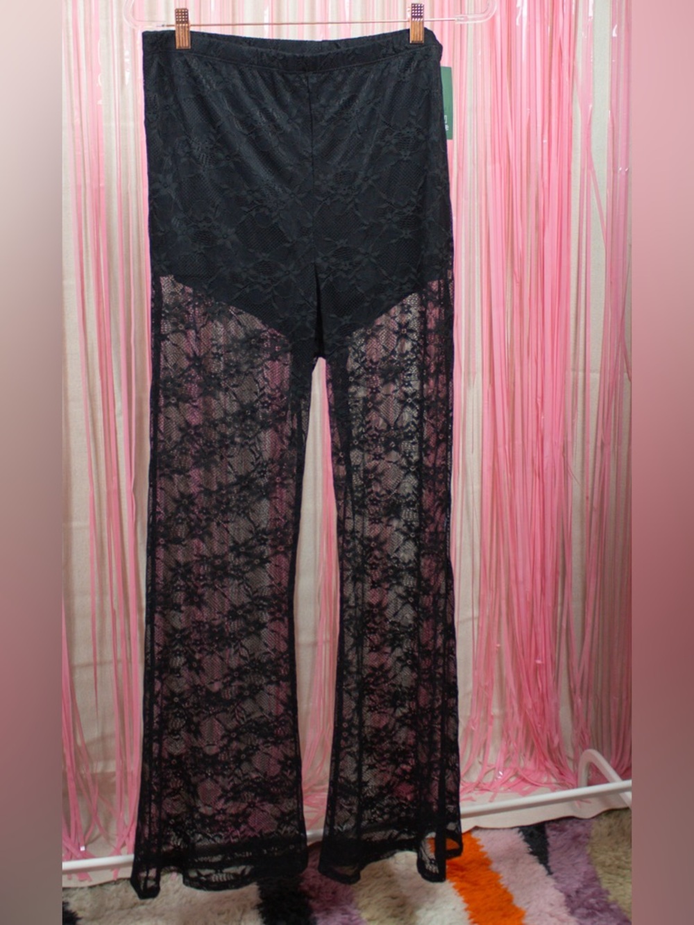 Wild Fable Black Sheer Lace Pants SZ L